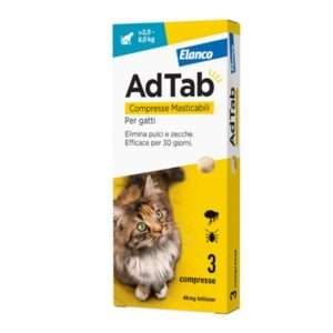 ELANCO | AdTab COMPRESSE MASTICABILI | ANTIPARASSITARIO ORALE PER GATTI DA 2KG A 8KG