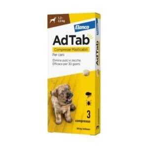 ELANCO | AdTab COMPRESSE MASTICABILI | ANTIPARASSITARIO ORALE PER CANI FINO A 2,5KG