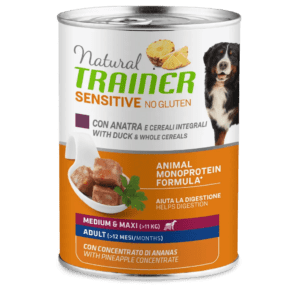 NATURAL TRAINER | SENSITIVE NO GLUTINE | CANE ADULTO MEDIO/MAXI | ANATRA GR.400