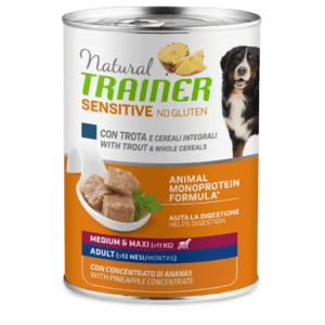 NATURAL TRAINER | SENSITIVE NO GLUTINE | CANE ADULTO MEDIO/MAXI | TROTA GR.400