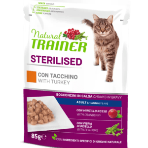 NATURAL TRAINER | STERILISED TACCHINO | GATTO ADULTO | BUSTA GR.85