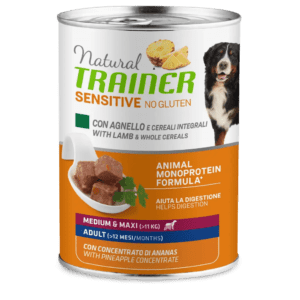NATURAL TRAINER | SENSITIVE NO GLUTINE | CANE ADULTO MEDIO/MAXI | AGNELLO GR.400