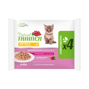 NATURAL TRAINER KITTEN | FLOW PACK 4X85GR | POLLO