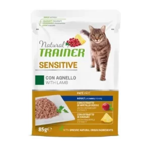 NATURAL TRAINER | SENSITIVE AGNELLO | GATTO ADULTO | BUSTA GR.85
